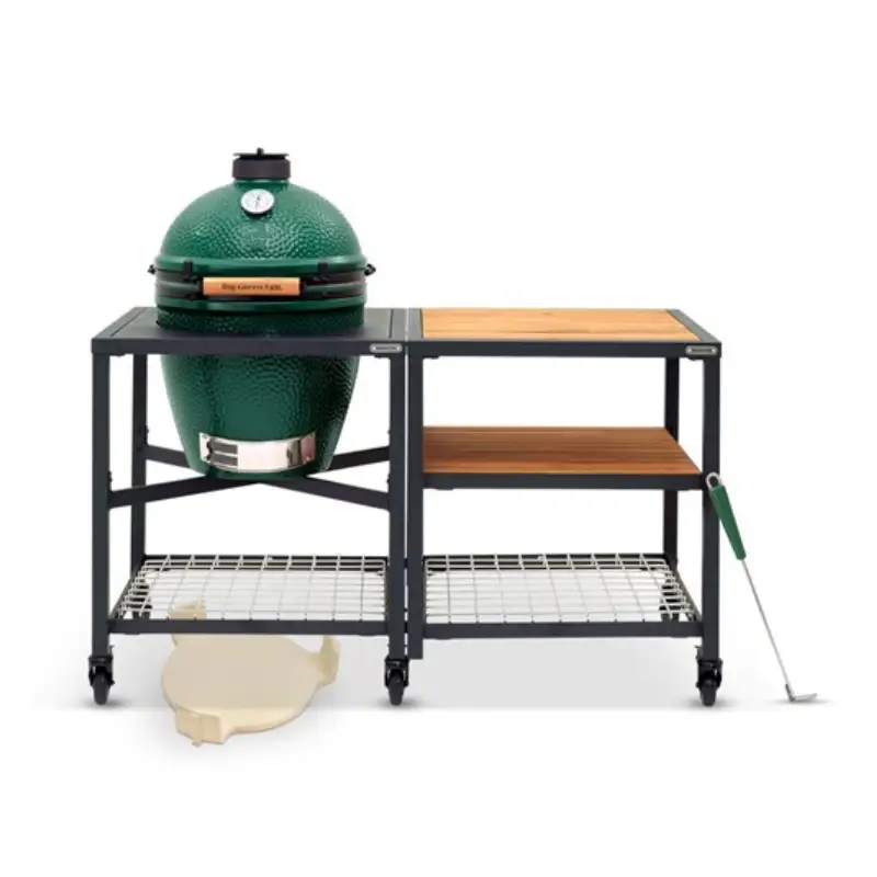 AKCE Gril LARGE Big Green Egg s modulárním stolem